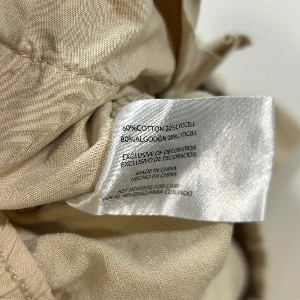 Gap Cargo Pants Elastic Waist Casual Khaki Beige Trousers Men's Size S‎
